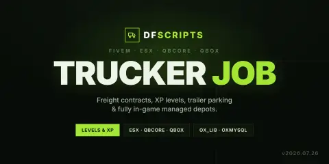 [FREE] DF Trucker Freight Hauling Job with Levels & Leaderboards (ESX/QB/QBox/Standalone)